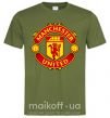 Мужская футболка Manchester United logo Оливковый фото