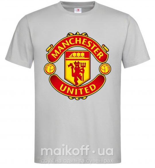 Мужская футболка Manchester United logo Серый фото