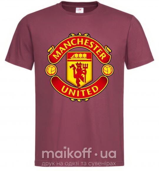 Чоловіча футболка Manchester United logo Бордовий фото