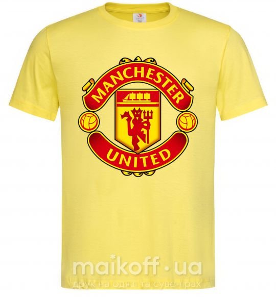 Мужская футболка Manchester United logo Лимонный фото