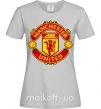 Женская футболка Manchester United logo Серый фото