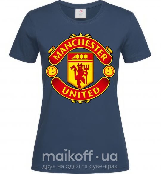 Женская футболка Manchester United logo Темно-синий фото