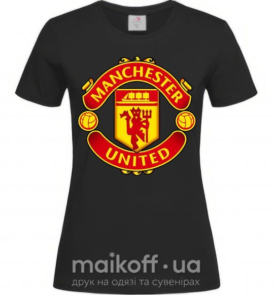 Жіноча футболка Manchester United logo Чорний фото