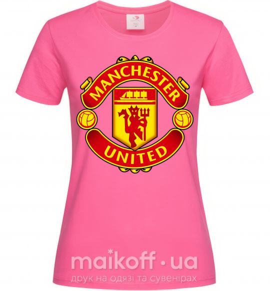 Женская футболка Manchester United logo Ярко-розовый фото
