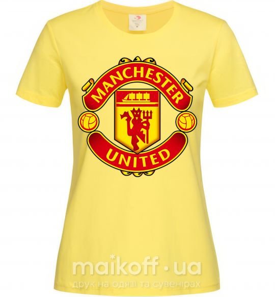 Женская футболка Manchester United logo Лимонный фото