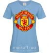 Женская футболка Manchester United logo Голубой фото