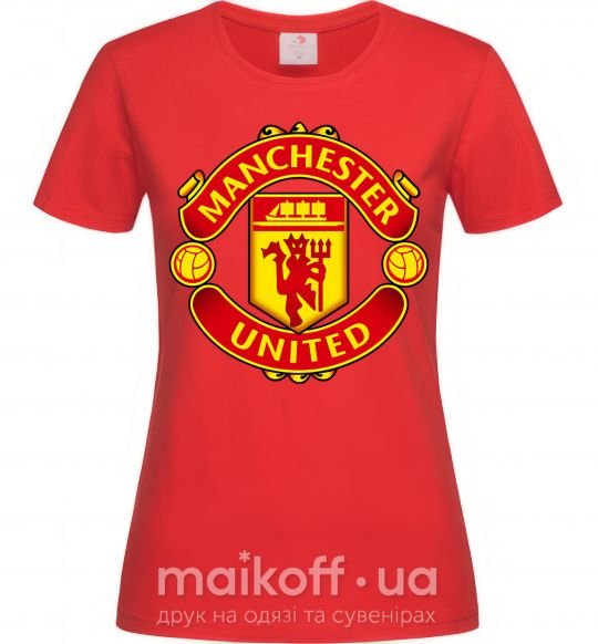 Женская футболка Manchester United logo Красный фото