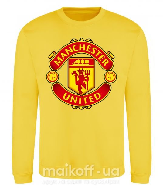 Свитшот Manchester United logo Солнечно желтый фото