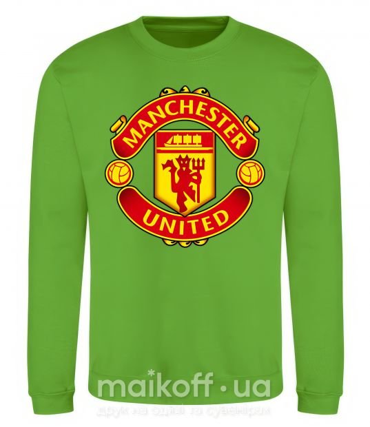Свитшот Manchester United logo Лаймовый фото