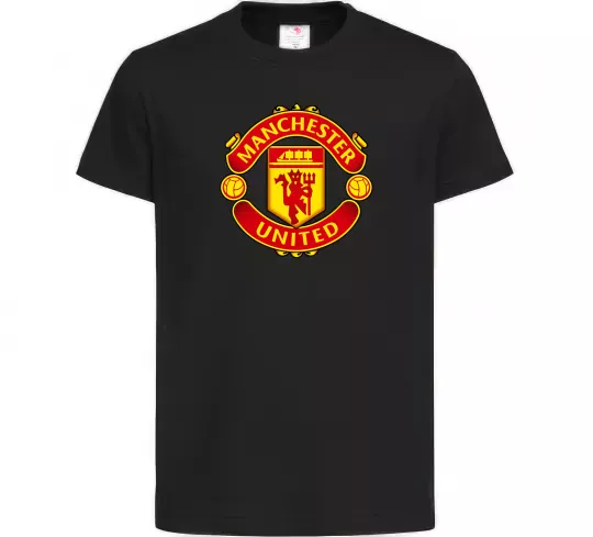 Детская футболка Manchester United logo Черный фото
