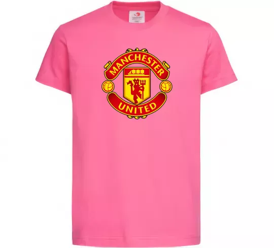 Детская футболка Manchester United logo Ярко-розовый фото
