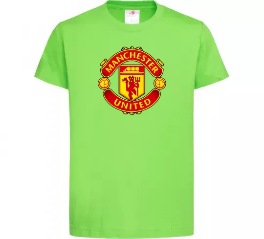 Детская футболка Manchester United logo Лаймовый фото