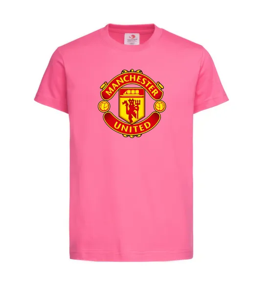 Дитяча футболка Manchester United logo Яскраво-рожевий фото