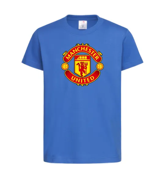 Дитяча футболка Manchester United logo Яскраво-синій фото