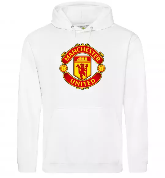 Мужская толстовка (худи) Manchester United logo Белый фото