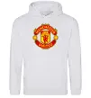 Мужская толстовка (худи) Manchester United logo Серый меланж фото