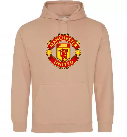 Мужская толстовка (худи) Manchester United logo Песочный фото