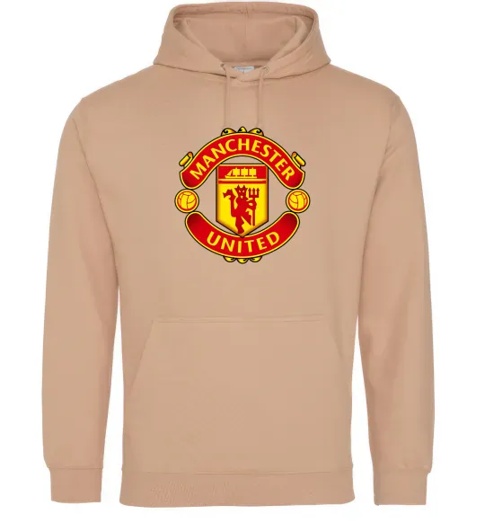 Женская толстовка (худи) Manchester United logo Песочный фото