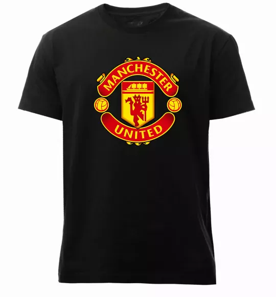 Мужская премиум футболка Manchester United logo Черный фото