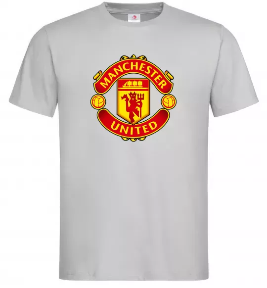 Мужская футболка Manchester United logo Серый фото
