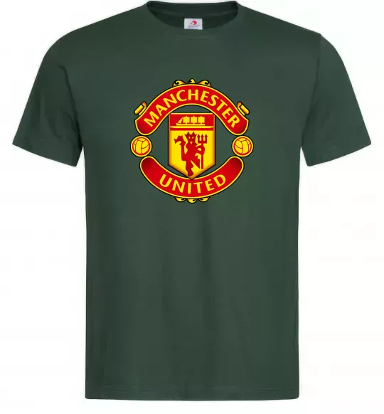 Мужская футболка Manchester United logo Темно-зеленый фото