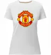 Женская премиум футболка Manchester United logo Белый Женская премиум футболка Manchester United logo Белый фото