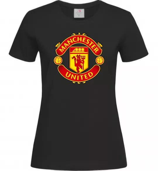 Жіноча футболка Manchester United logo Чорний фото