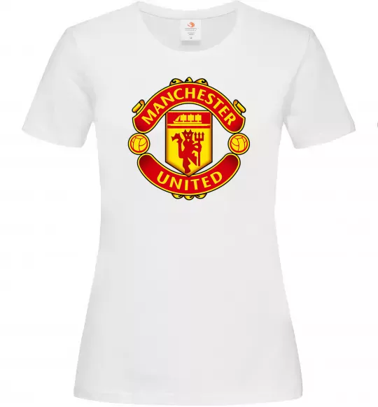 Жіноча футболка Manchester United logo Білий фото