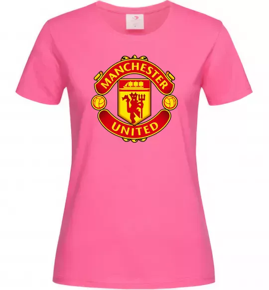 Жіноча футболка Manchester United logo Яскраво-рожевий фото