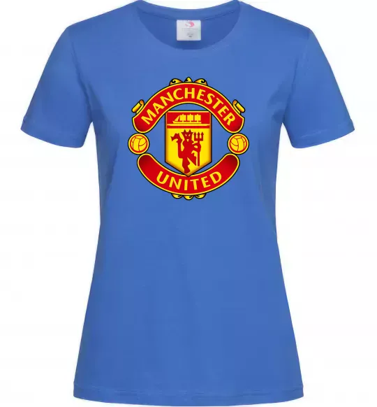 Жіноча футболка Manchester United logo Яскраво-синій фото