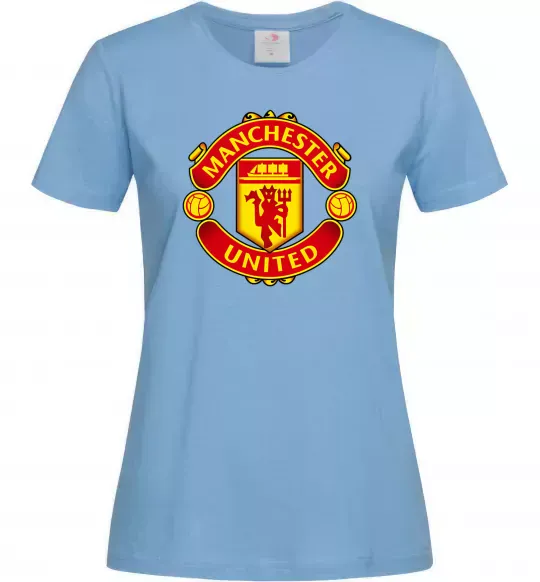 Жіноча футболка Manchester United logo Блакитний фото