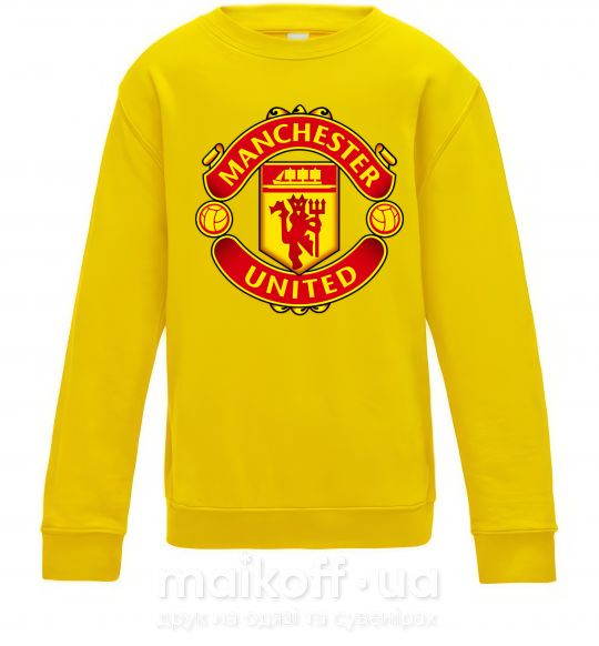 Детский Свитшот Manchester United logo Солнечно желтый фото