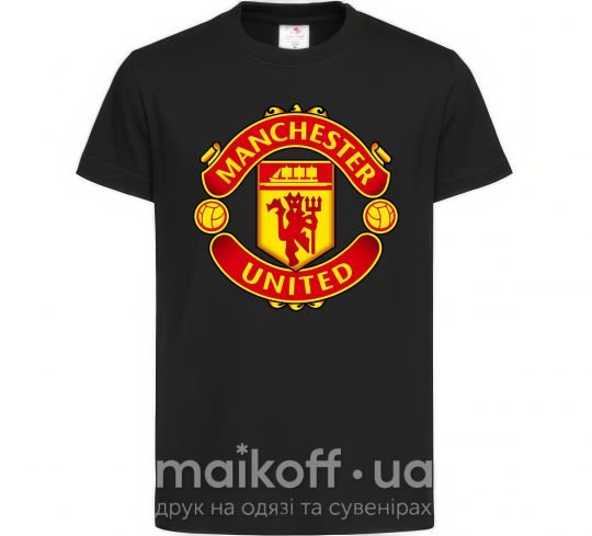 Дитяча футболка Manchester United logo Чорний фото