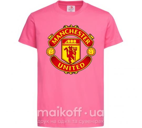 Детская футболка Manchester United logo Ярко-розовый фото