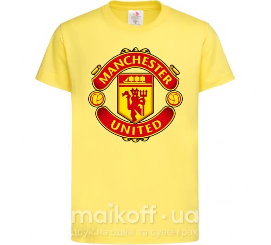 Дитяча футболка Manchester United logo Лимонний фото