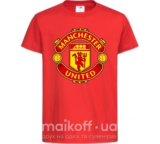 Детская футболка Manchester United logo Красный фото