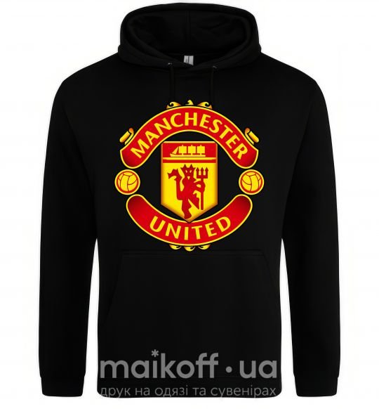 Мужская толстовка (худи) Manchester United logo Черный фото