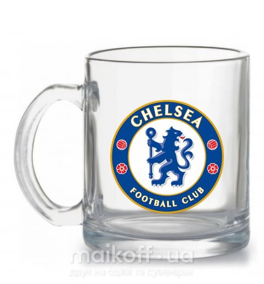 Чашка стеклянная Chelsea FC logo Прозрачный фото