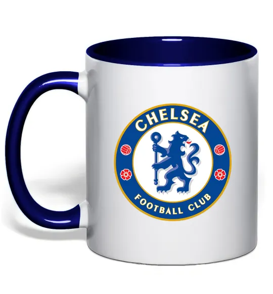 Чашка с цветной ручкой Chelsea FC logo Глубокий темно-синий фото