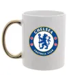 Чашка с цветной ручкой Chelsea FC logo Золото фото