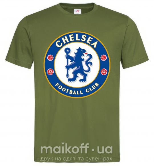 Чоловіча футболка Chelsea FC logo Оливковий фото