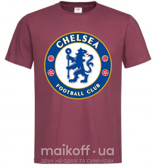 Чоловіча футболка Chelsea FC logo Бордовий фото