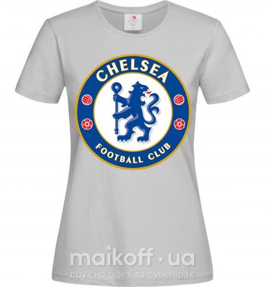 Женская футболка Chelsea FC logo Серый фото