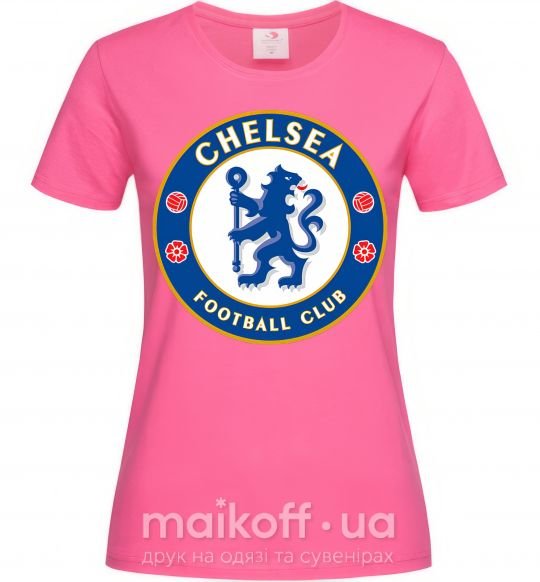 Жіноча футболка Chelsea FC logo Яскраво-рожевий фото