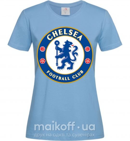 Женская футболка Chelsea FC logo Голубой фото