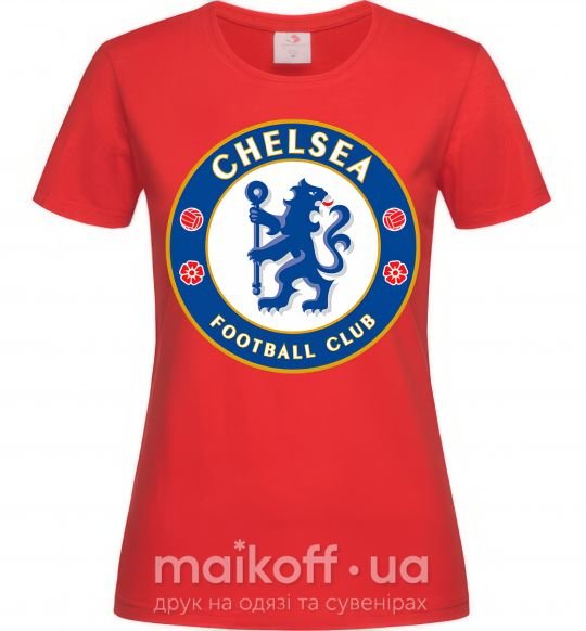 Женская футболка Chelsea FC logo Красный фото