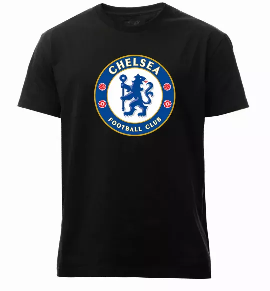 Чоловіча преміум футболка Chelsea FC logo Чорний фото
