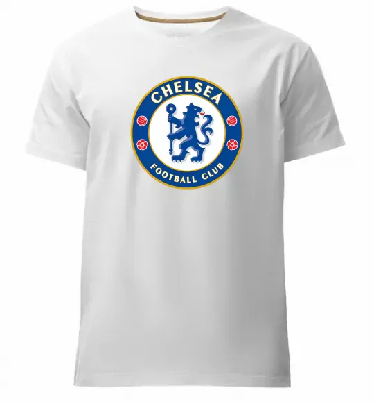 Чоловіча преміум футболка Chelsea FC logo Білий фото