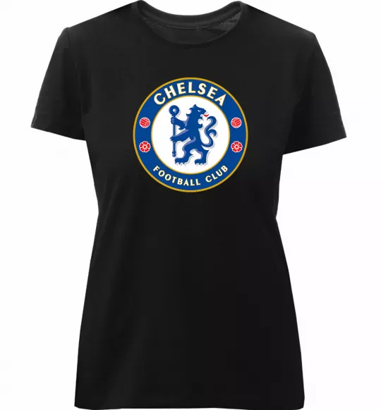 Жіноча преміум футболка Chelsea FC logo Чорний фото