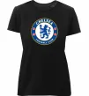 Жіноча преміум футболка Chelsea FC logo Чорний фото